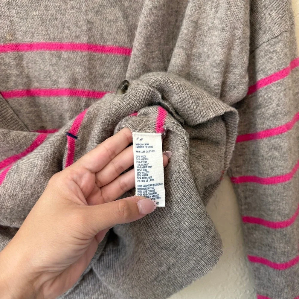 Y2K 2011‎ American Eagle Wool Blend Striped V-Neck Cardigan Sweater